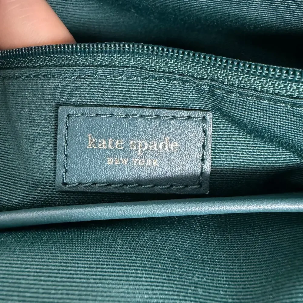 Kate Spade Loop Large Shoulder Bag Pebble Leather Midnight Green
